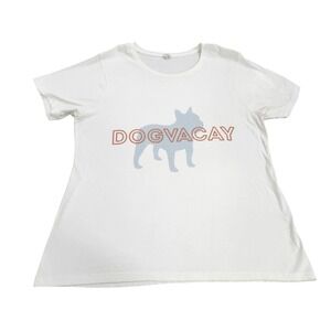 Alstyle Shirt Mens 2XL White DogVacay French Bulldog Graphic Tee Pet Top